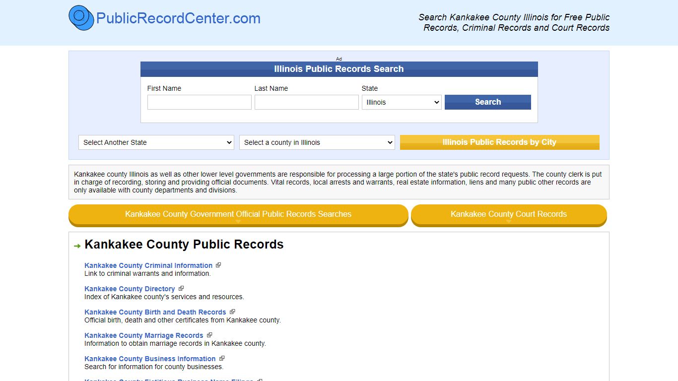 Kankakee County Illinois Free Public Records - Court ...