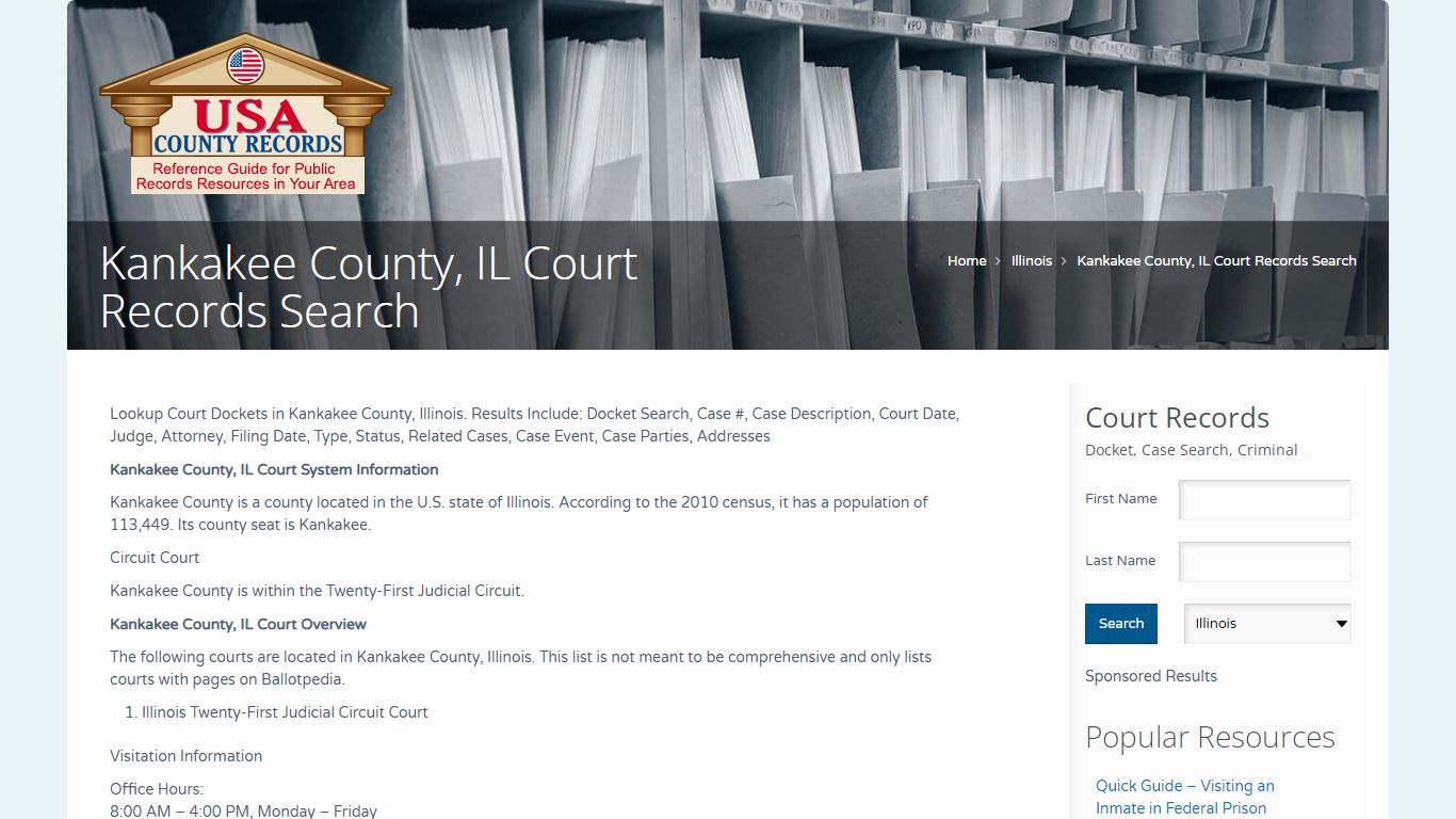 Kankakee County, IL Court Records Search | Name Search