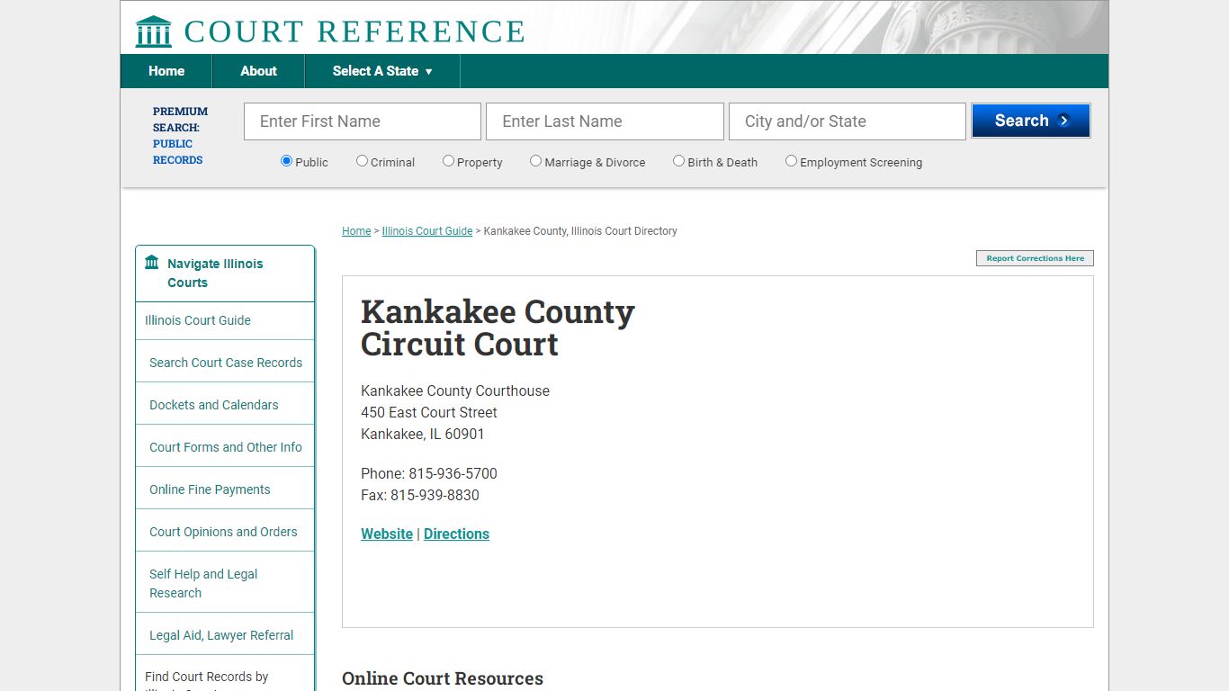 Kankakee County Circuit Court - Court Records Directory
